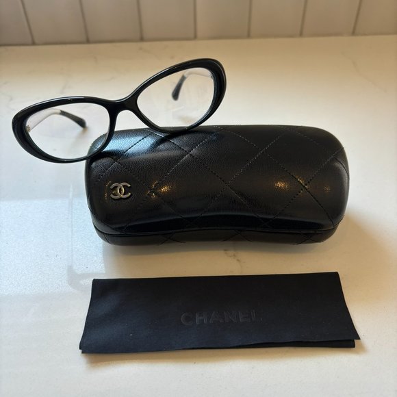 Chanel Black Polished Eyeglasses Frames 3275 501 - Picture 2 of 11